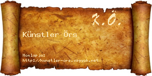 Künstler Örs névjegykártya